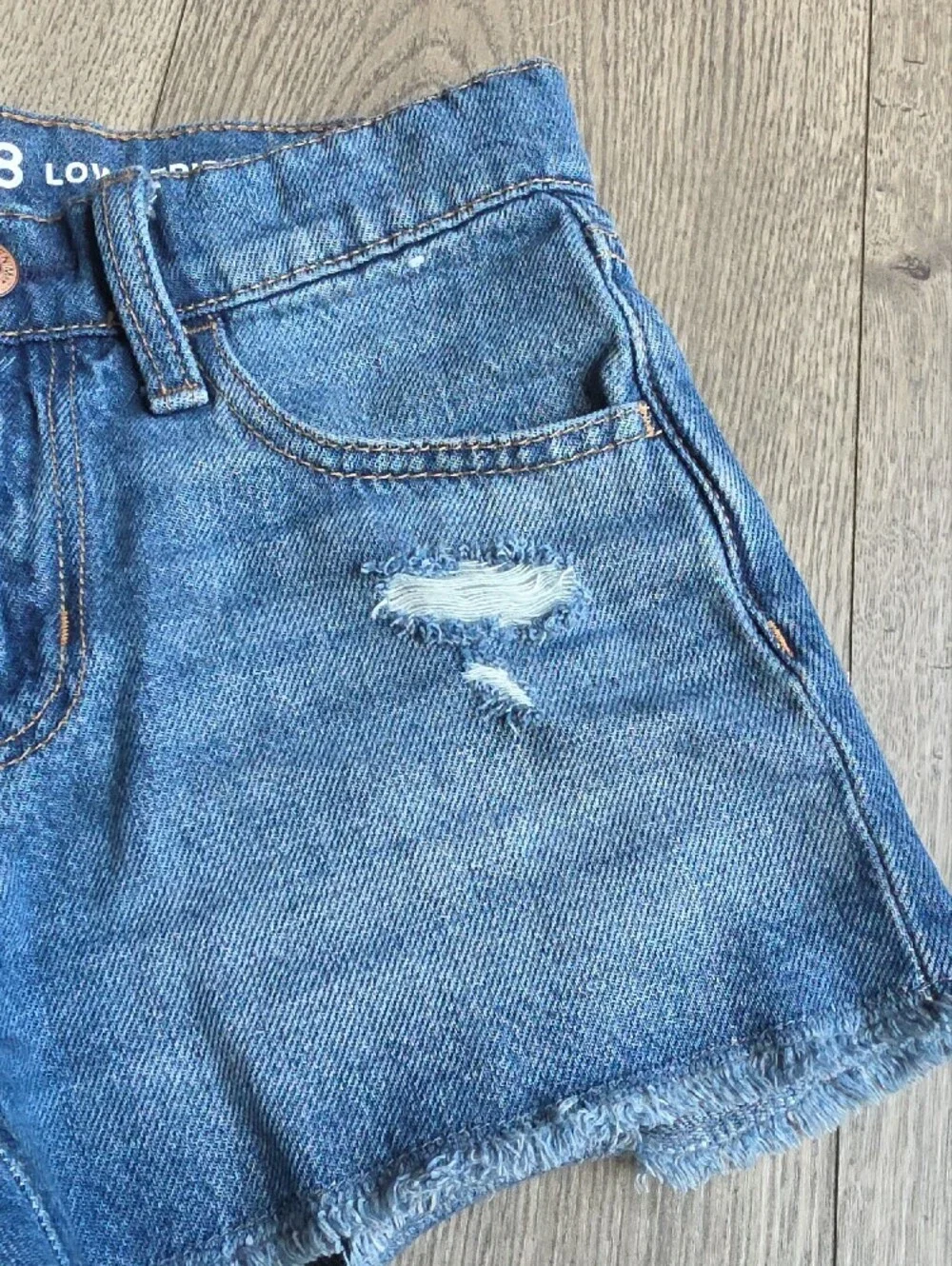 GAP Light Blue Distressed Denim Shorts